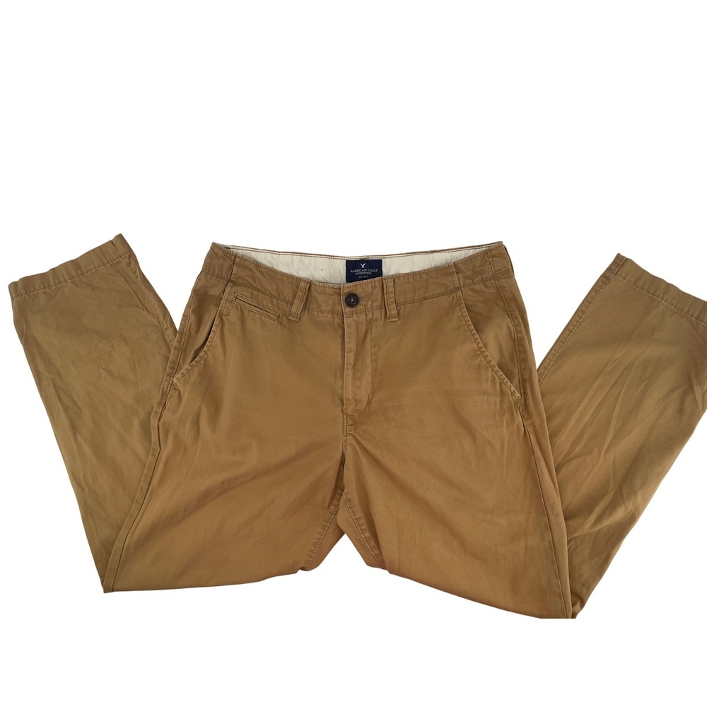 American Eagle Chino Pants‎ Mens 34x30*34X28* Brown Original Straight Cotton
